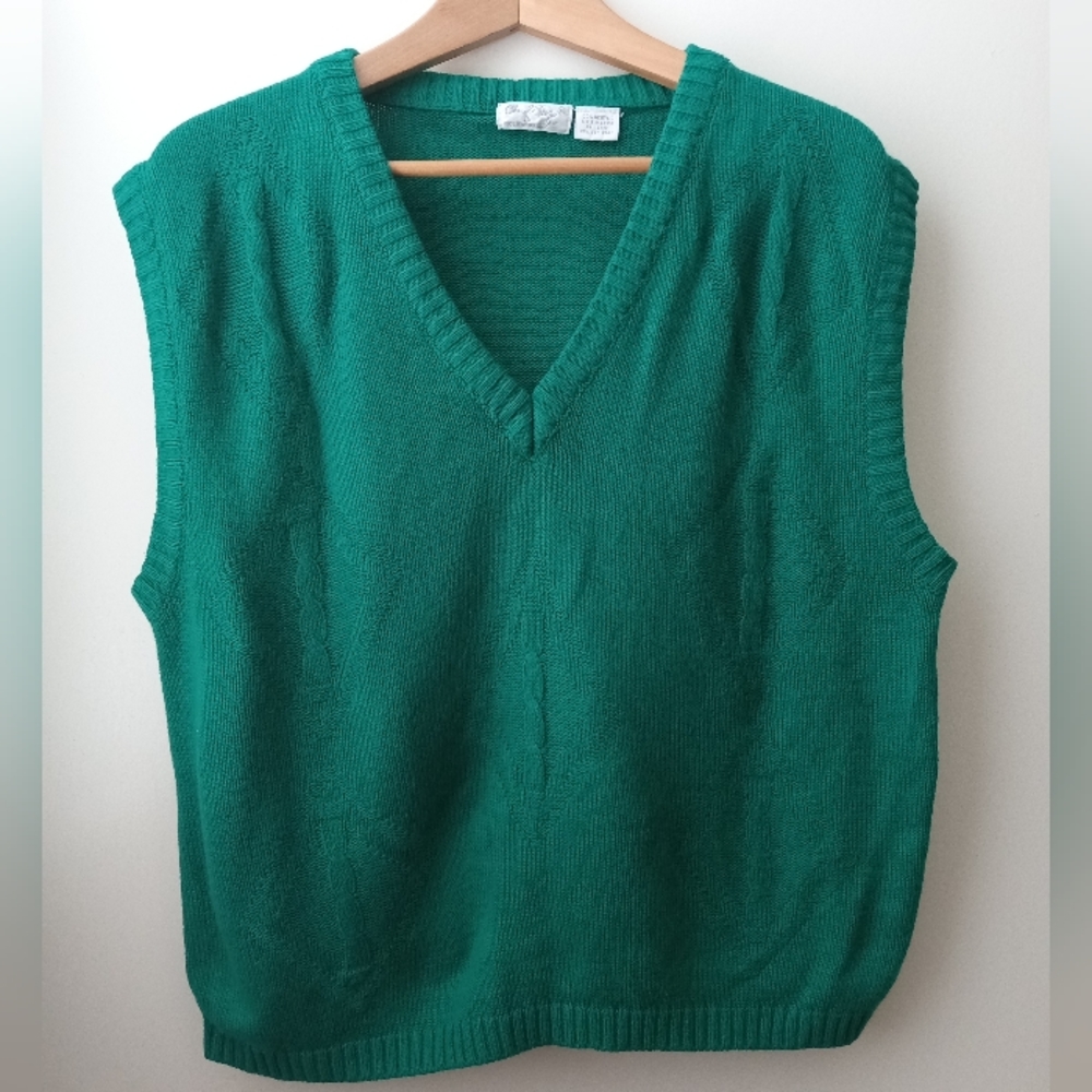 💚 Cheryl Tiegs | Women's Sweater Vest | Emerald Green | Size M